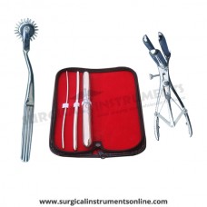 Hegar uterine dilator 3 pieces set,3-4, 7-8, 17-18, wartenberg pinwheel, mathieu speculum